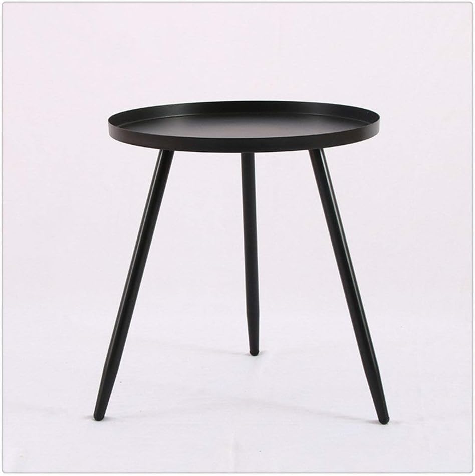 Mesa Lateral Auxiliar Centro Metalica Redonda 42x42x45cm Negro