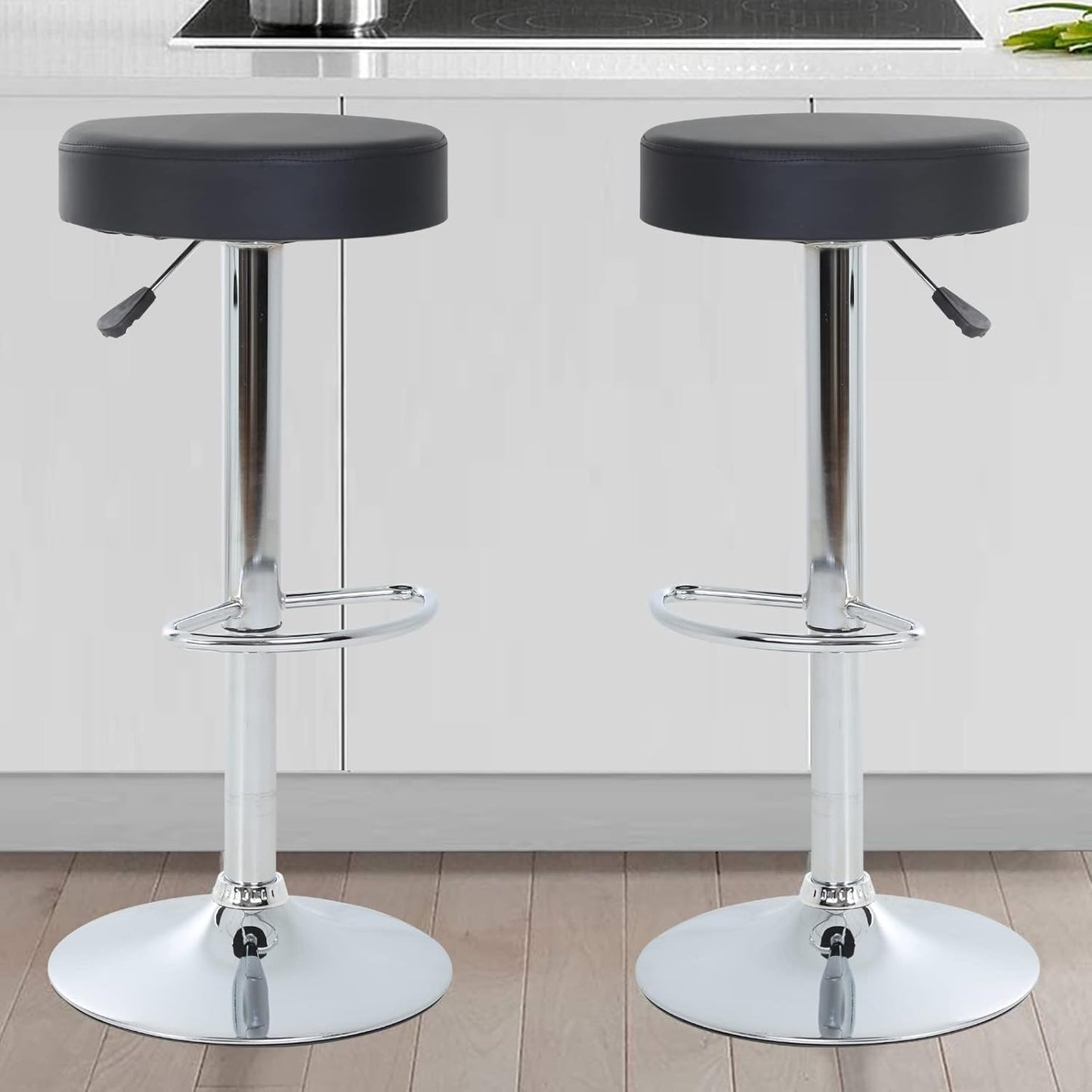 Taburete Piso Bar Altura Regulable Negro