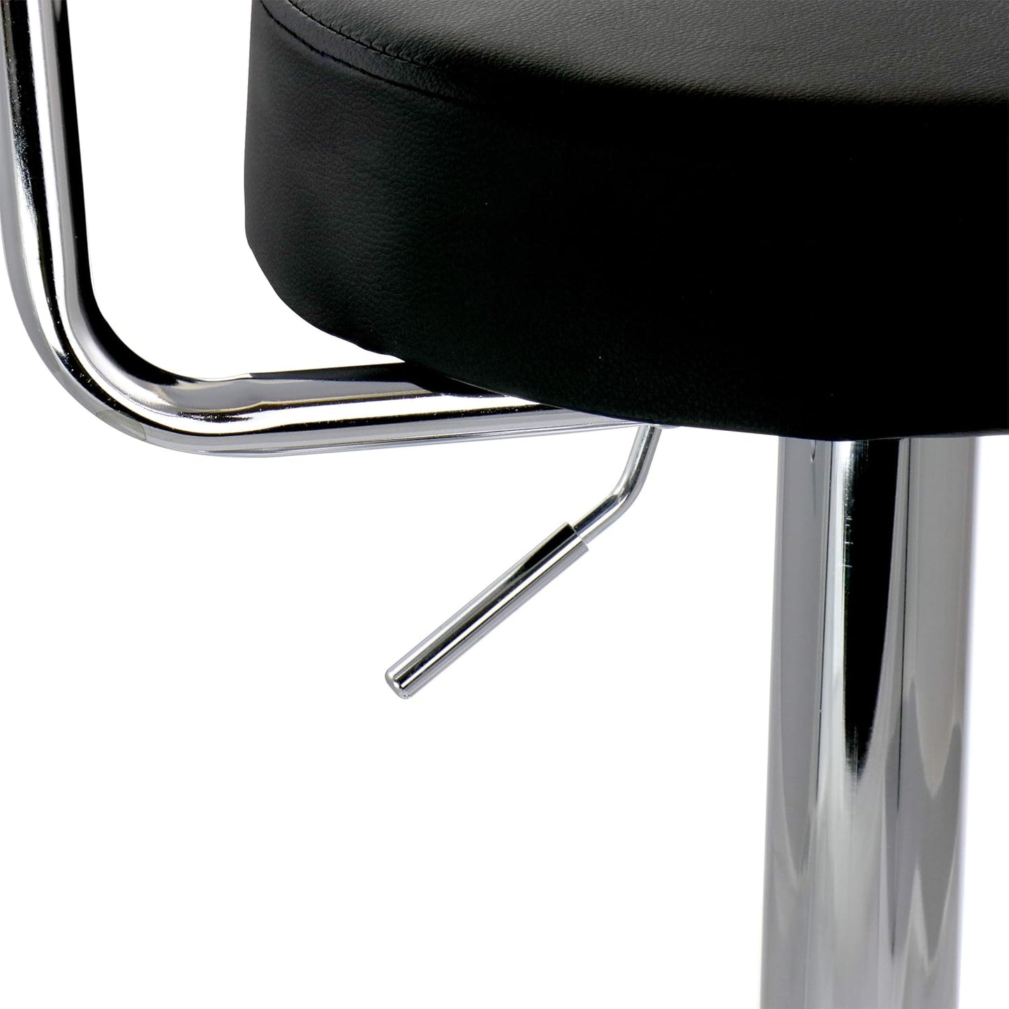 Taburete Piso Bar Altura Regulable Con Respaldo Negro