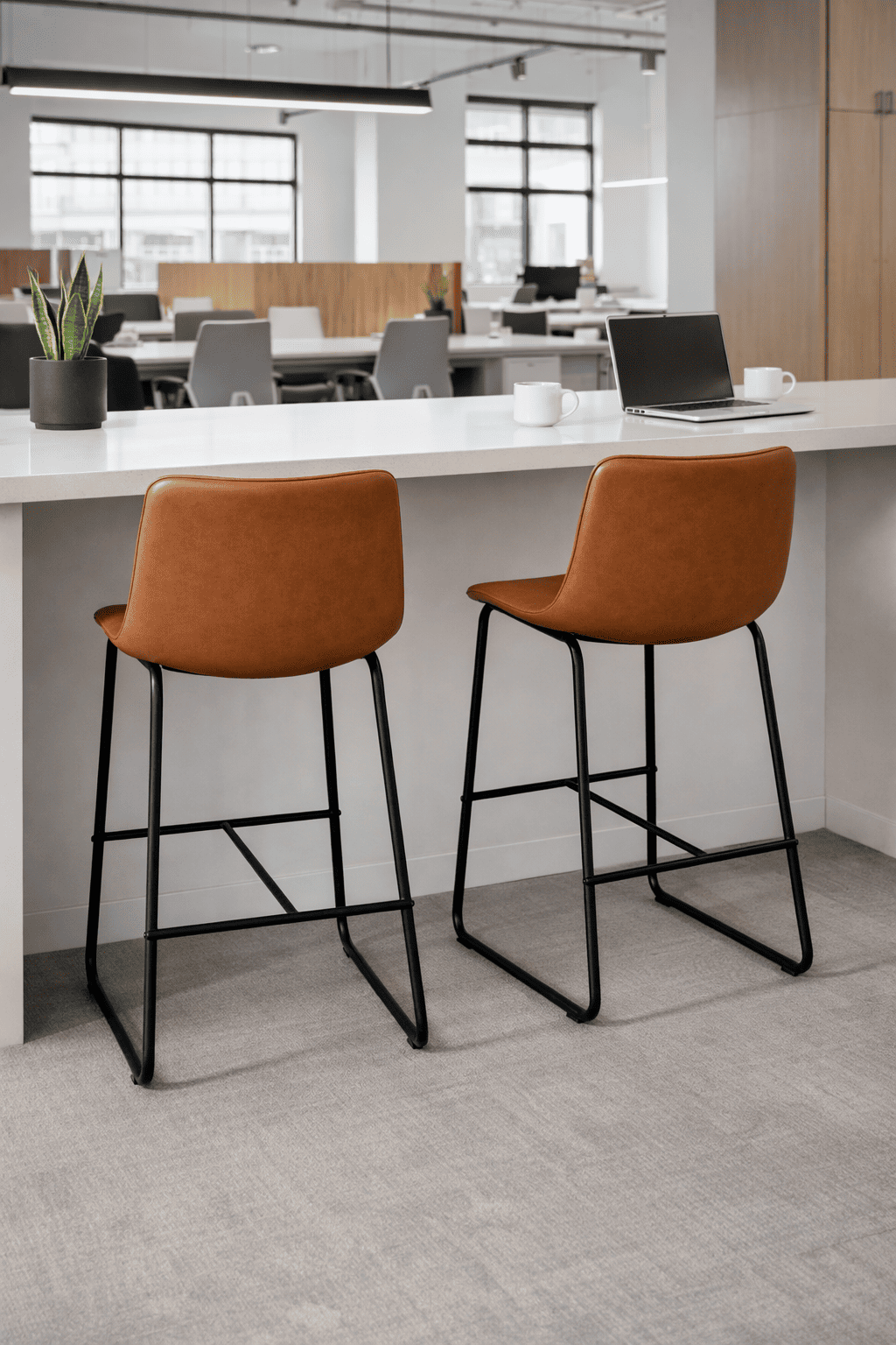 Pack 2 Taburetes Burgos Piso De Bar O Terraza 66cm Marron