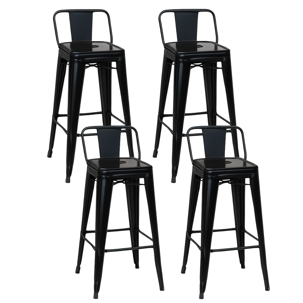 Pack 4 Taburetes Tolix Clásico Negro 66cm
