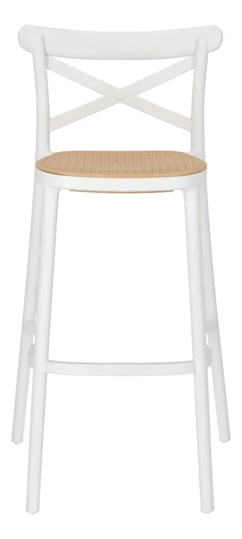 Taburete Crossback Danubio Piso de Bar o Terraza 66cm Blanco
