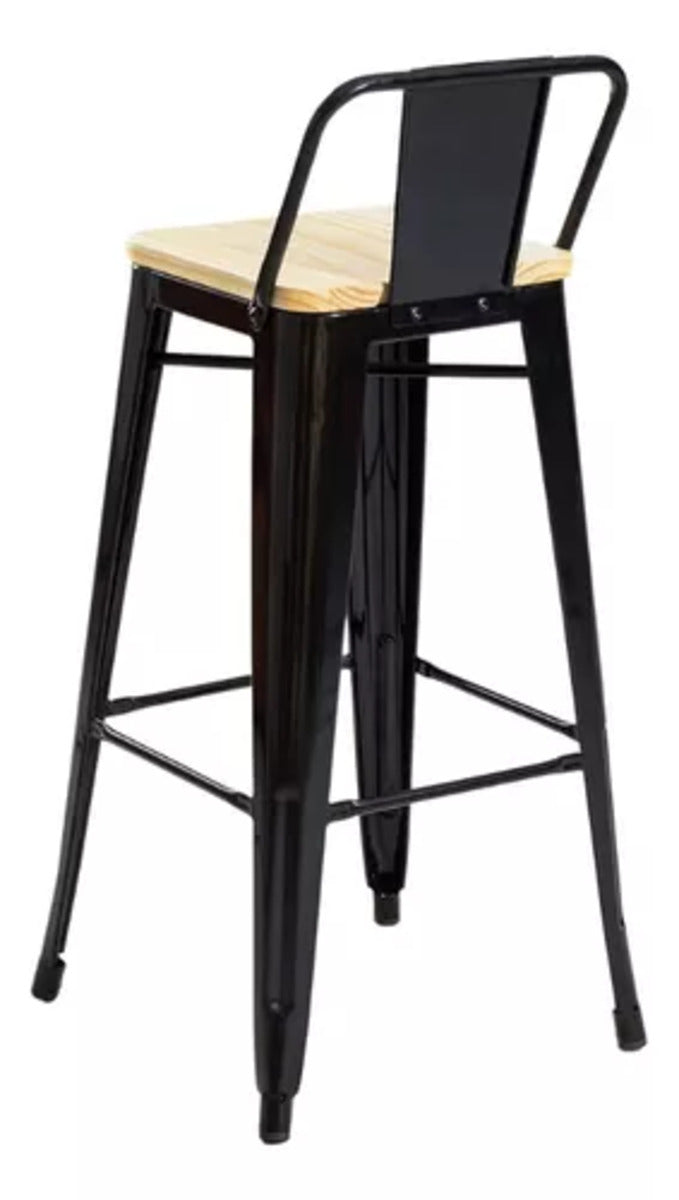 Taburete Tolix Madera Negro 66cm