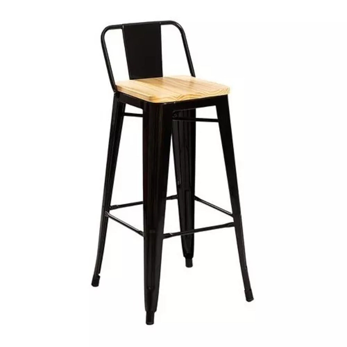 Taburete Tolix Madera Negro 66cm