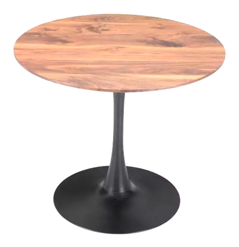 Mesa Comedor Redonda Tulip Wood 80cm Diametro Negra