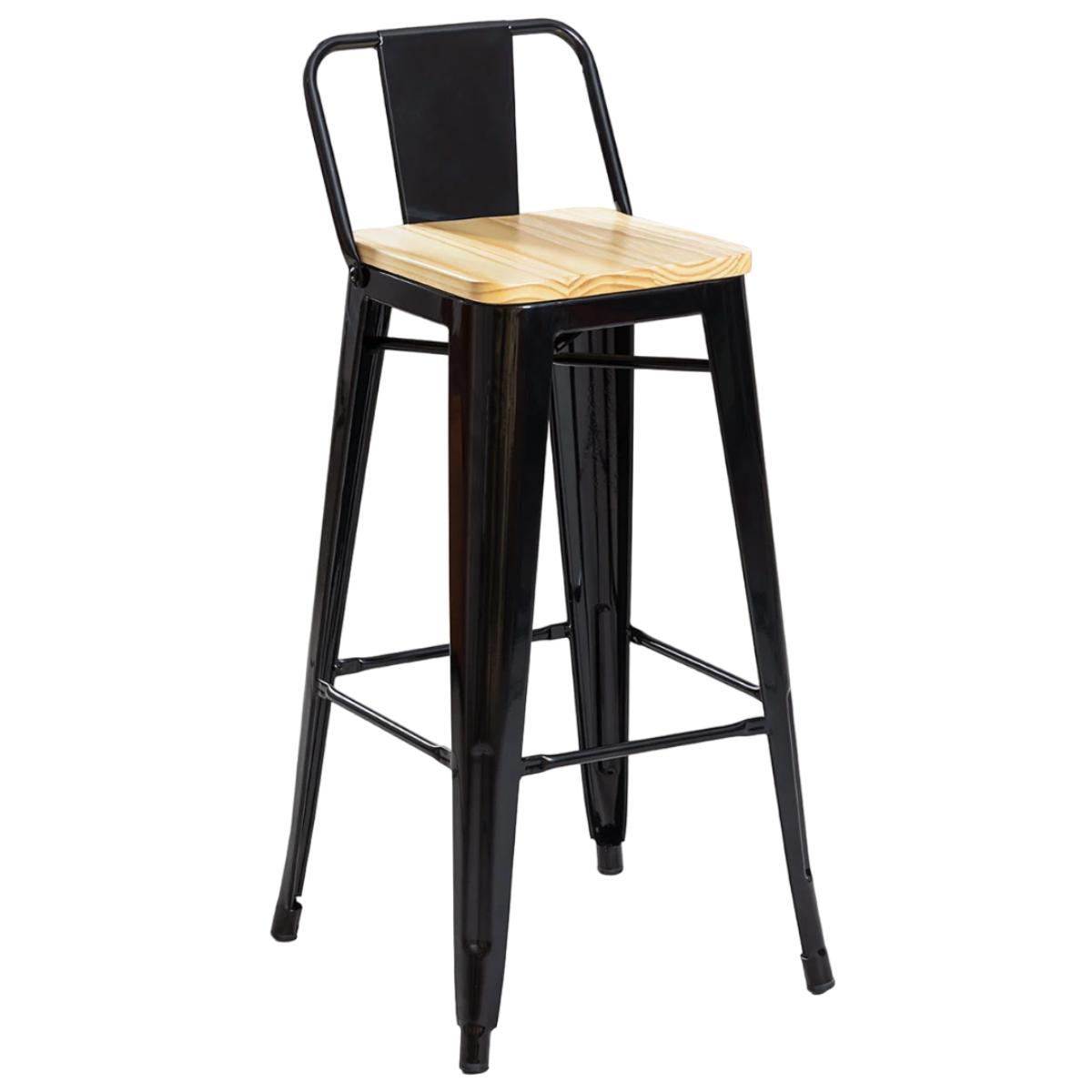 Taburete Tolix Madera Negro 66cm