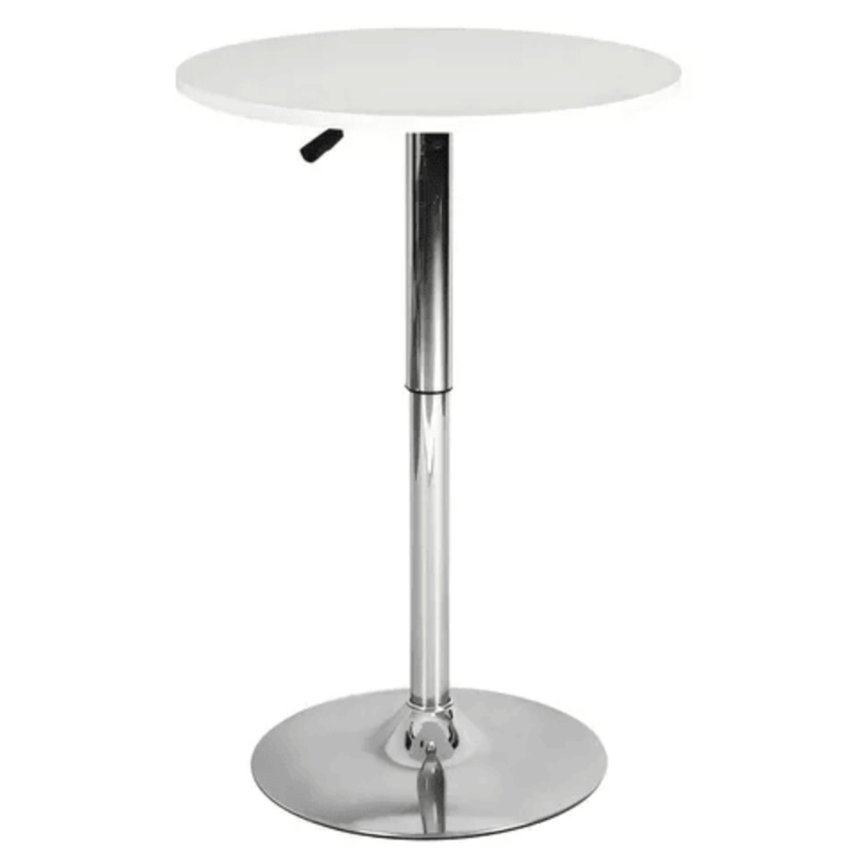 Mesa Bar Centro Altura Regulable 60cm Diámetro Blanca