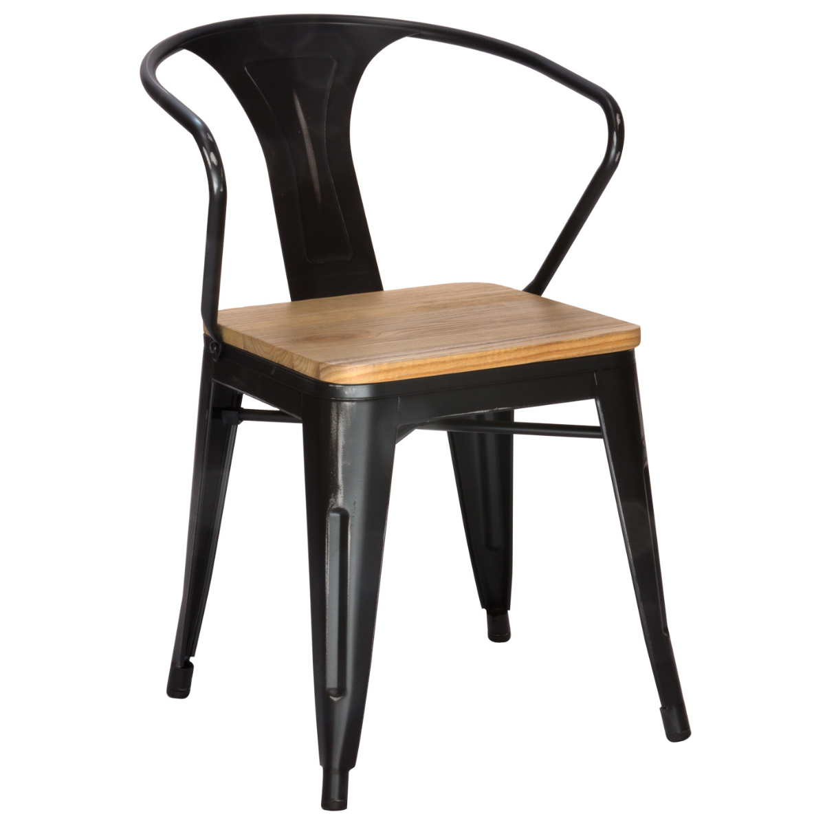 Sillón Sitial Tolix con Asiento de Madera