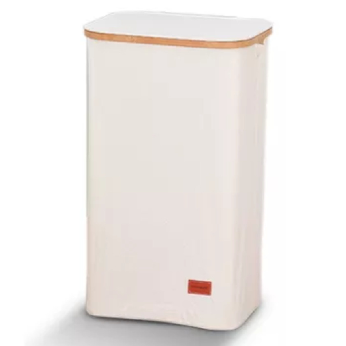 Canasto Cesta Ropa Sucia Plegable Borde Bambú 100l Beige