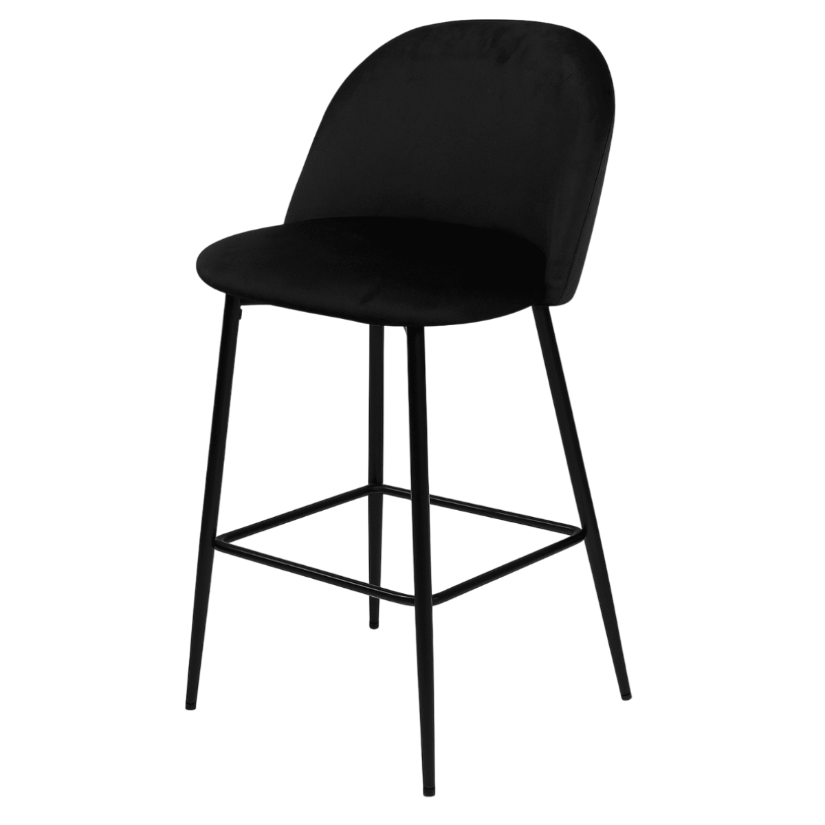 Piso de Bar Taburete Velvet 66cm Terciopelo Negro