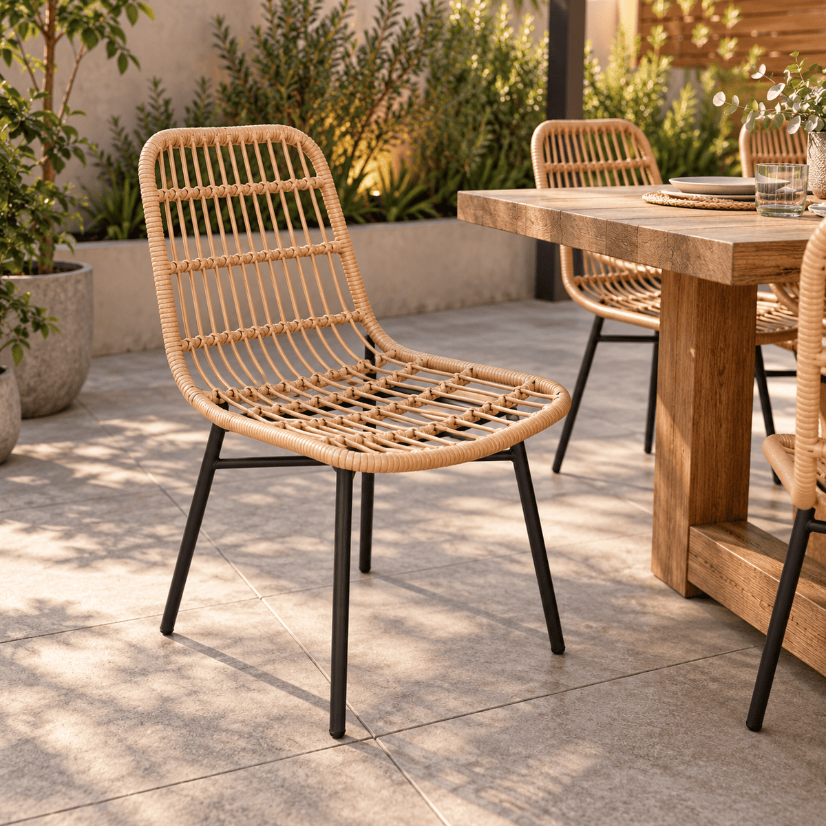 Pack 4 Sillas Siena Rattan para Comedor o Terraza