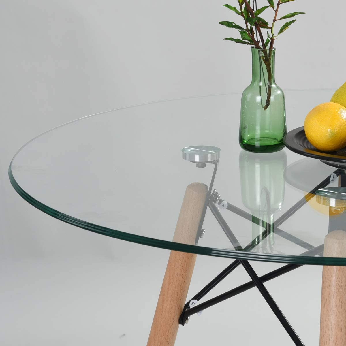 Mesa Eames Redonda de Vidrio 100cm
