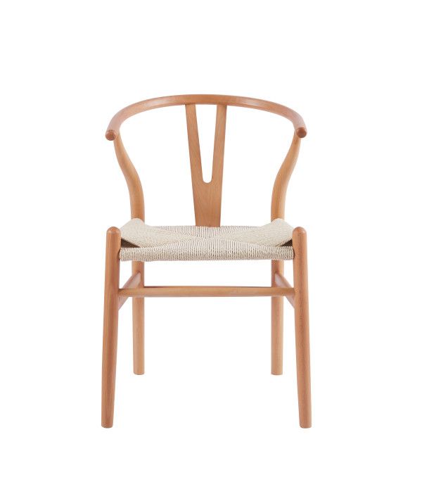 Silla Wishbone Natural para Comedor