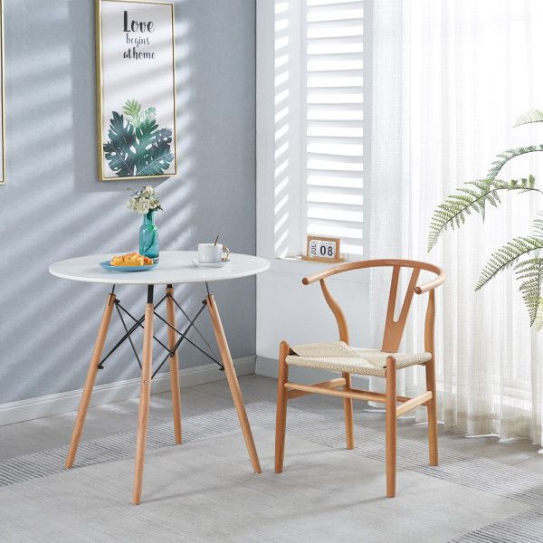 Silla Wishbone Natural para Comedor