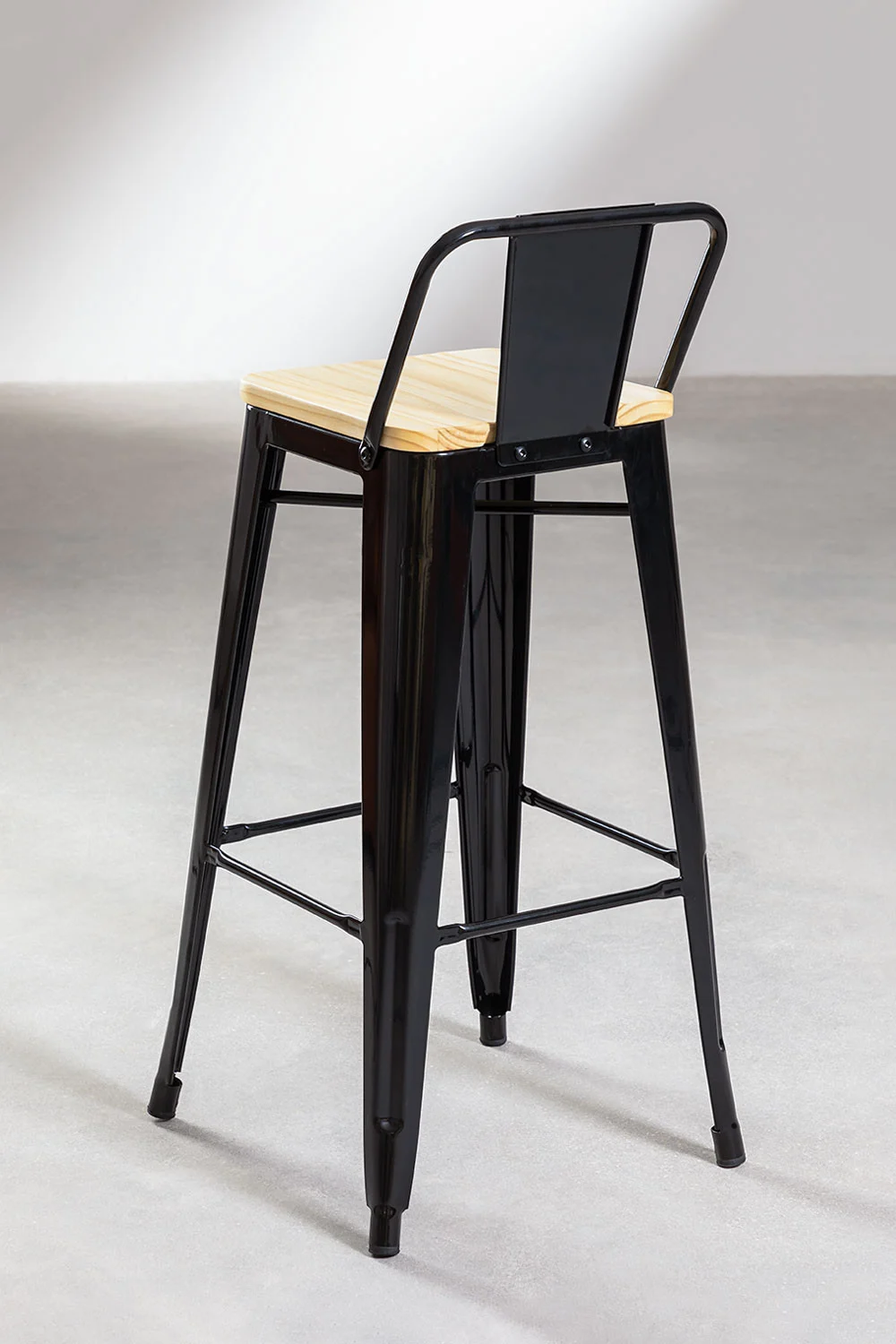 Pack 4 Taburetes Tolix Madera Negro 66cm