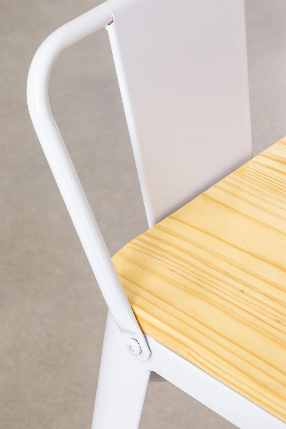 Taburete Tolix Madera Blanco 66cm