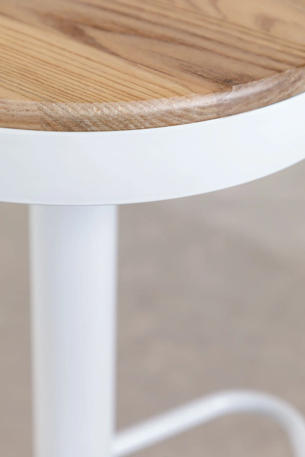 Taburete Regulable Piso Bar Asiento De Madera Blanco
