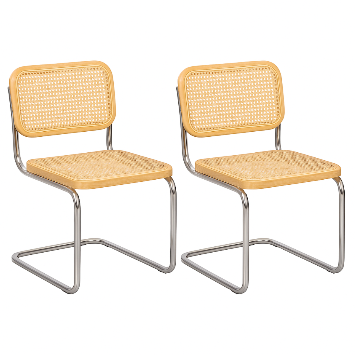 Pack 2 Sillas Breuer Natural Madera y Ratán