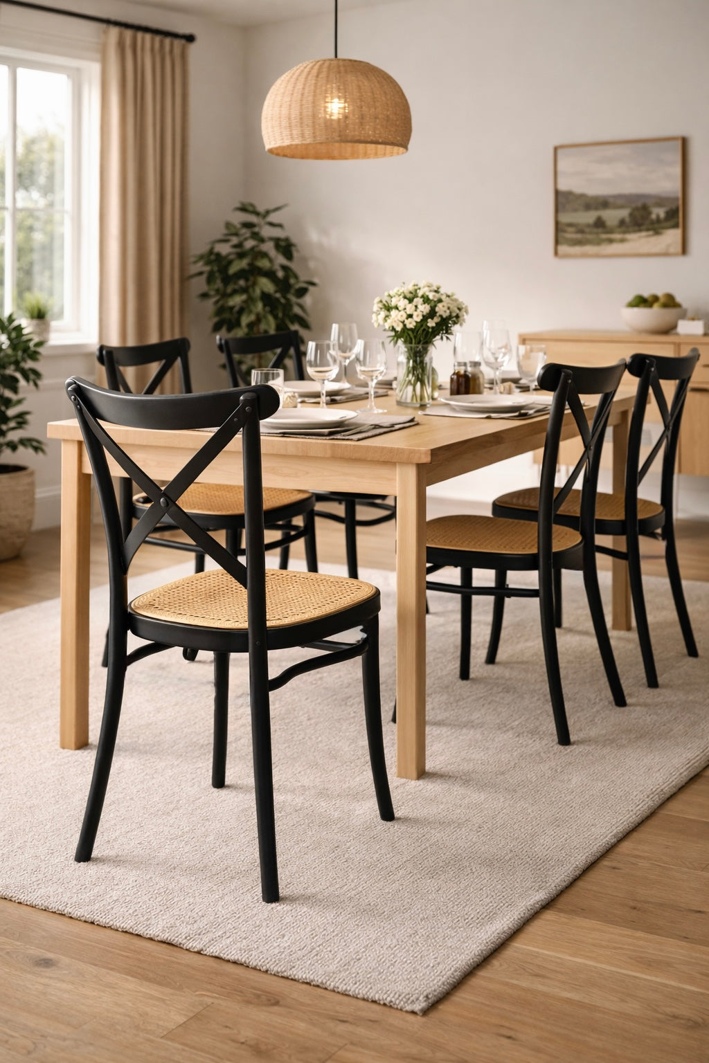 Silla Danubio Crossback Top Apilable Negra