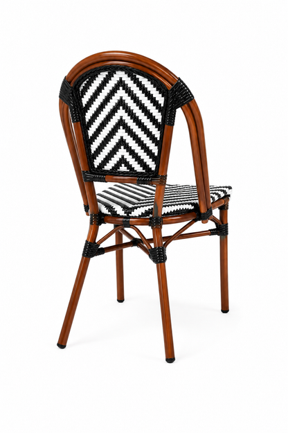 Comedor Parisino para Restaurante y Cafetería – Mesa Redonda 70 cm y 2 Sillas Blancas