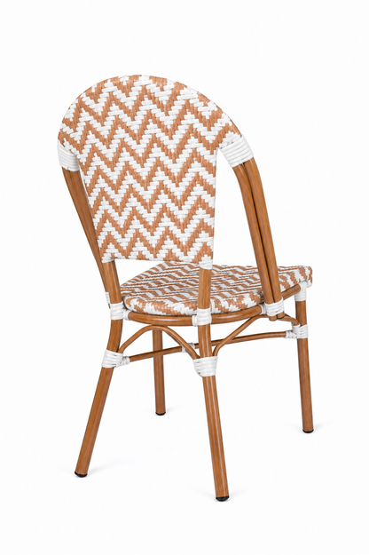 Comedor Parisino para Restaurante y Cafetería – Mesa Redonda 70 cm y 2 Sillas Beige