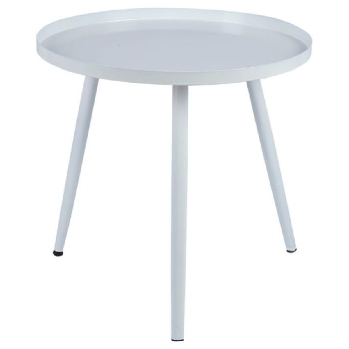 Mesa Lateral Auxiliar Centro Metalica Redonda 42x42x45cm Blanca