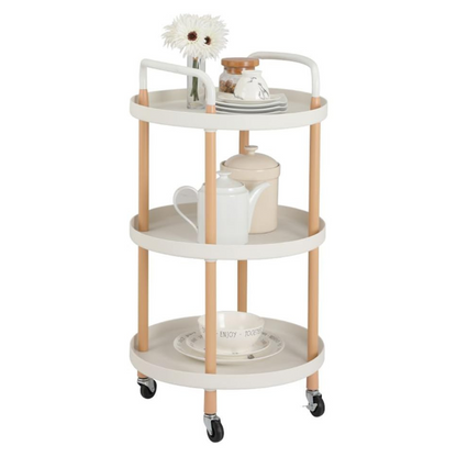 Carro Organizador De Cocina Con 3 Niveles Y Ruedas Blanco