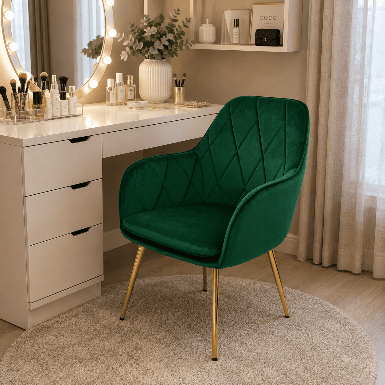 Butaca Sitial Velvet Diamond Verde