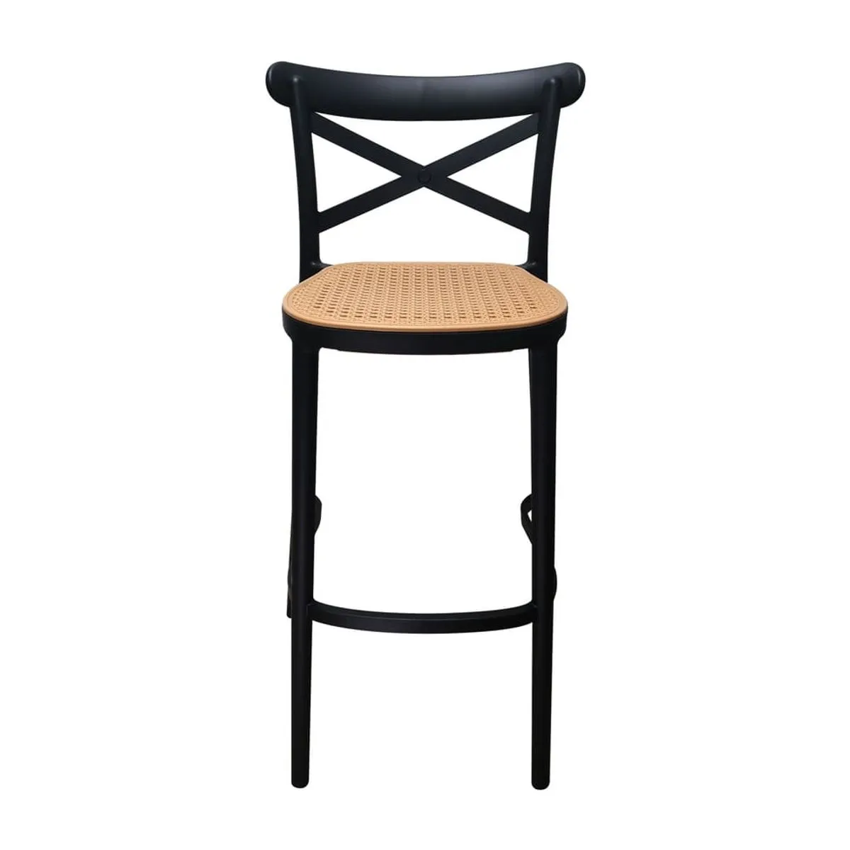 Taburete Crossback Danubio Piso de Bar o Terraza 66cm Negro