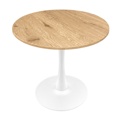Mesa Comedor Redonda Tulip Wood 100cm Diametro Blanca