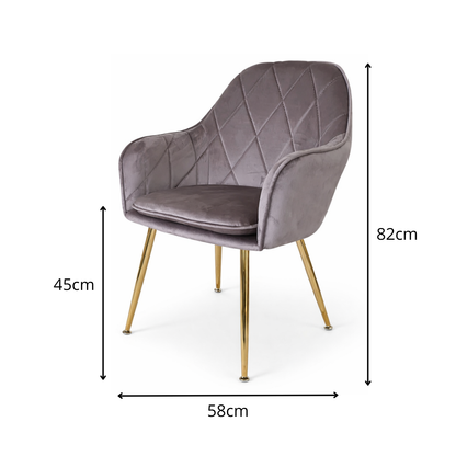 Butaca Sitial Velvet Diamond Gris