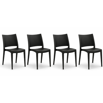 Pack 4 Sillas Murcia Minimalista para Comedor o Restaurante Negra