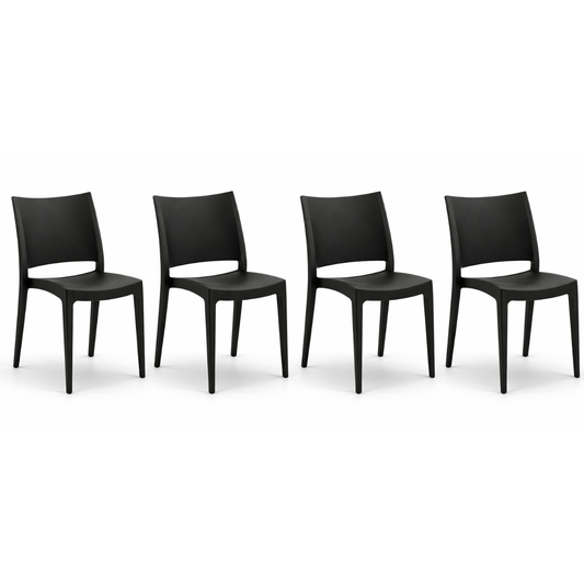 Pack 4 Sillas Murcia Minimalista para Comedor o Restaurante Negra