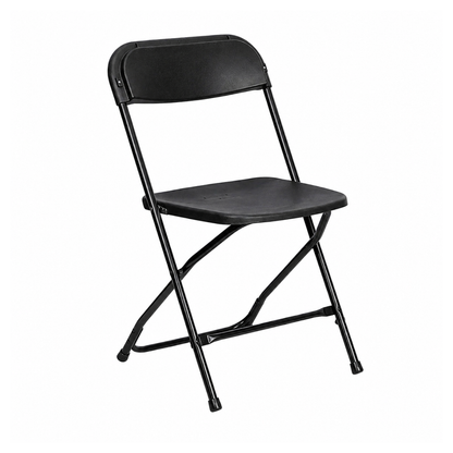Silla Plegable Negra de Polipropileno y Metal - Negra