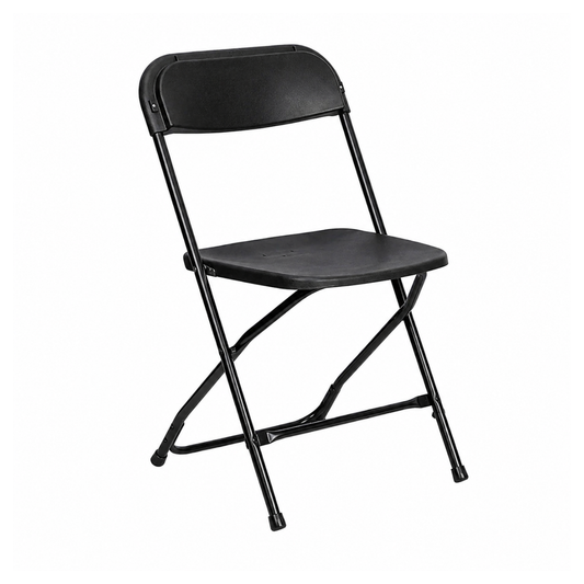 Silla Plegable Negra de Polipropileno y Metal - Negra
