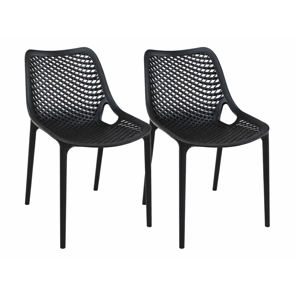 Pack 2 Sillas o Sillon Rex Negra para Terraza o Comedor