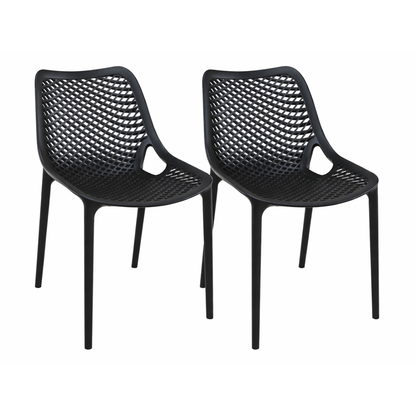 Pack 2 Sillas o Sillon Rex Negra para Terraza o Comedor