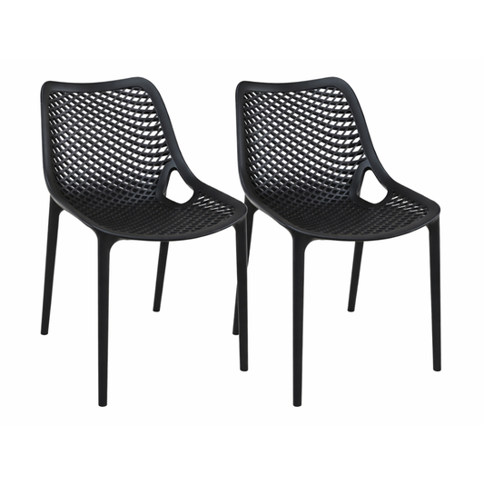 Pack 2 Sillas o Sillon Rex Negra para Terraza o Comedor