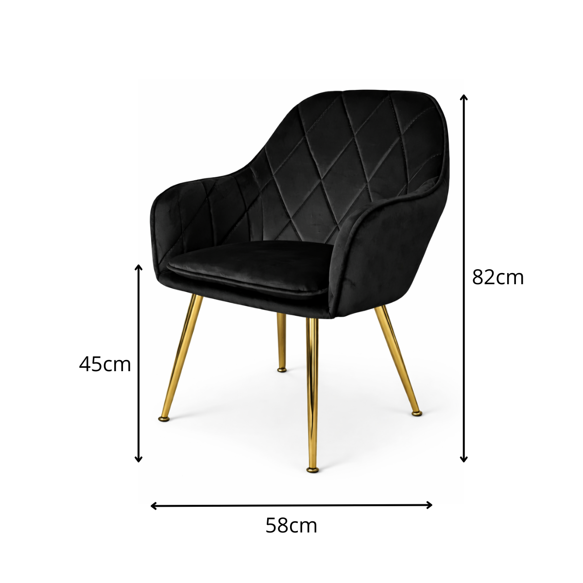 Butaca Sitial Velvet Diamond Negra