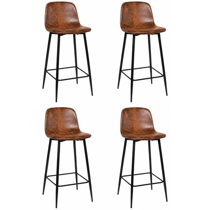 Pack 4 Taburetes Venecia Piso de Bar o Terraza 66cm Marrón
