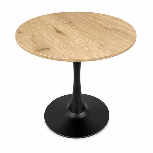Mesa Comedor Redonda Tulip Wood 80cm Diametro Negra