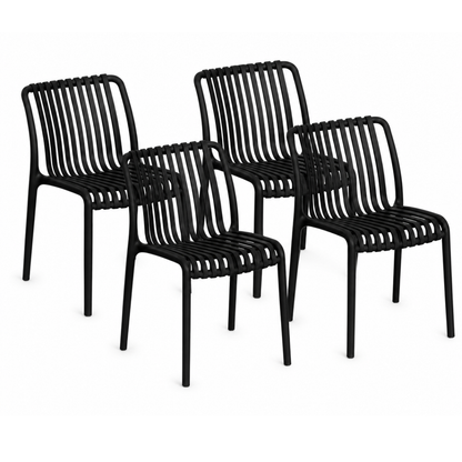 Pack 4 Sillas France Polipropileno Negra