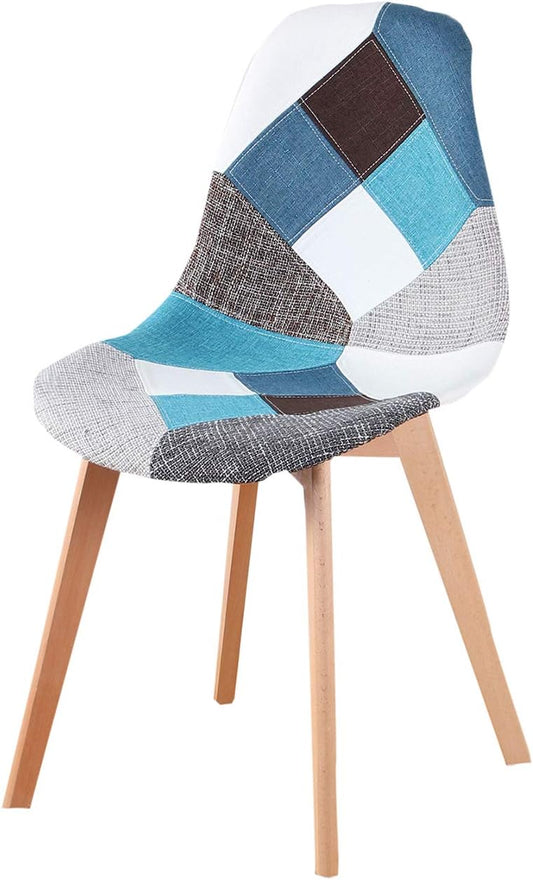 Pack 4 Sillas Eames Patchwork Azul
