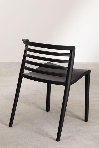 Pacl 4 Sillas Roma para Comedor o Terraza Negras