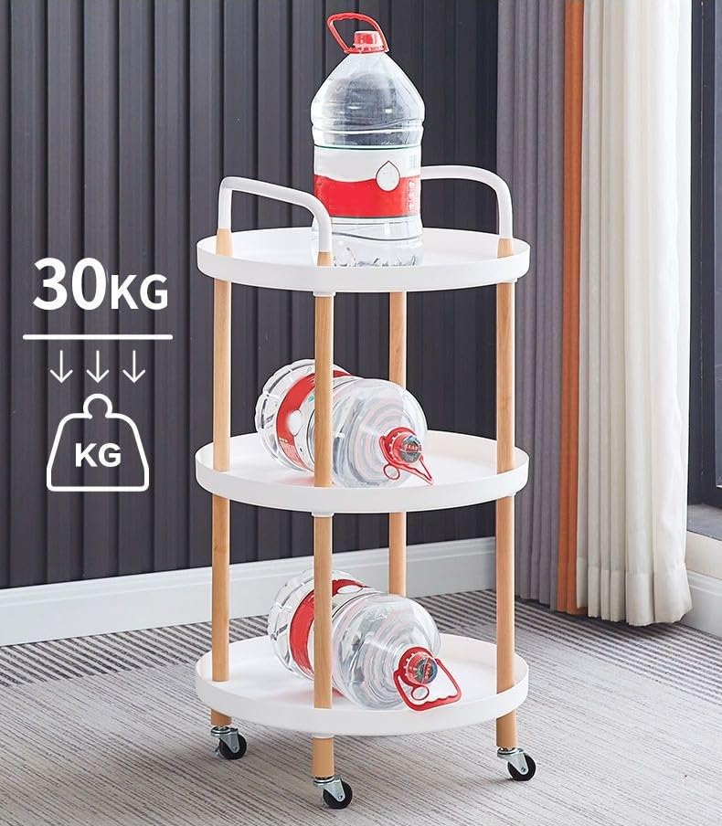 Carro Organizador De Cocina Con 3 Niveles Y Ruedas Negro