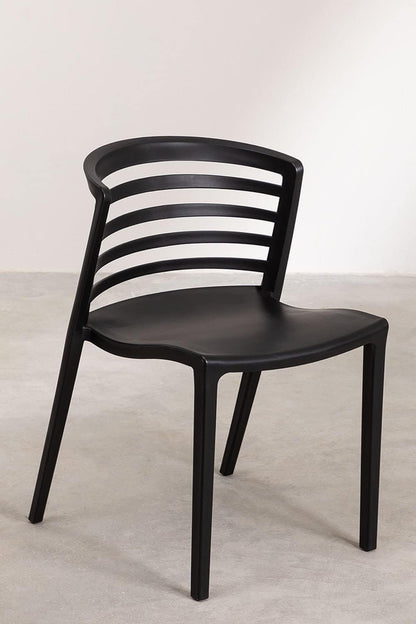 Pacl 4 Sillas Roma para Comedor o Terraza Negras