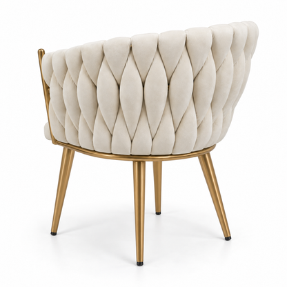 Butaca Sitial Queen Fijo de Terciopelo Beige
