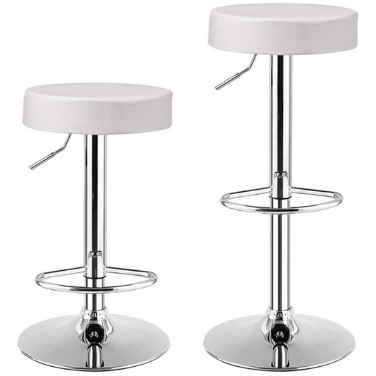 Pack 2 Taburetes Piso Bar Altura Regulable Blancos