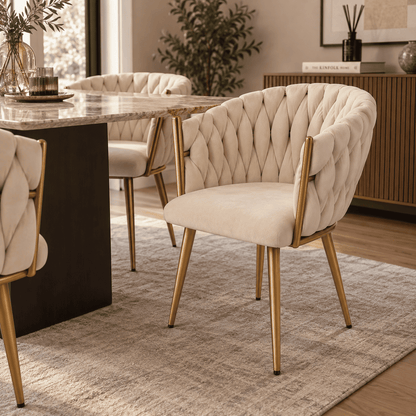 Butaca Sitial Queen Fijo de Terciopelo Beige