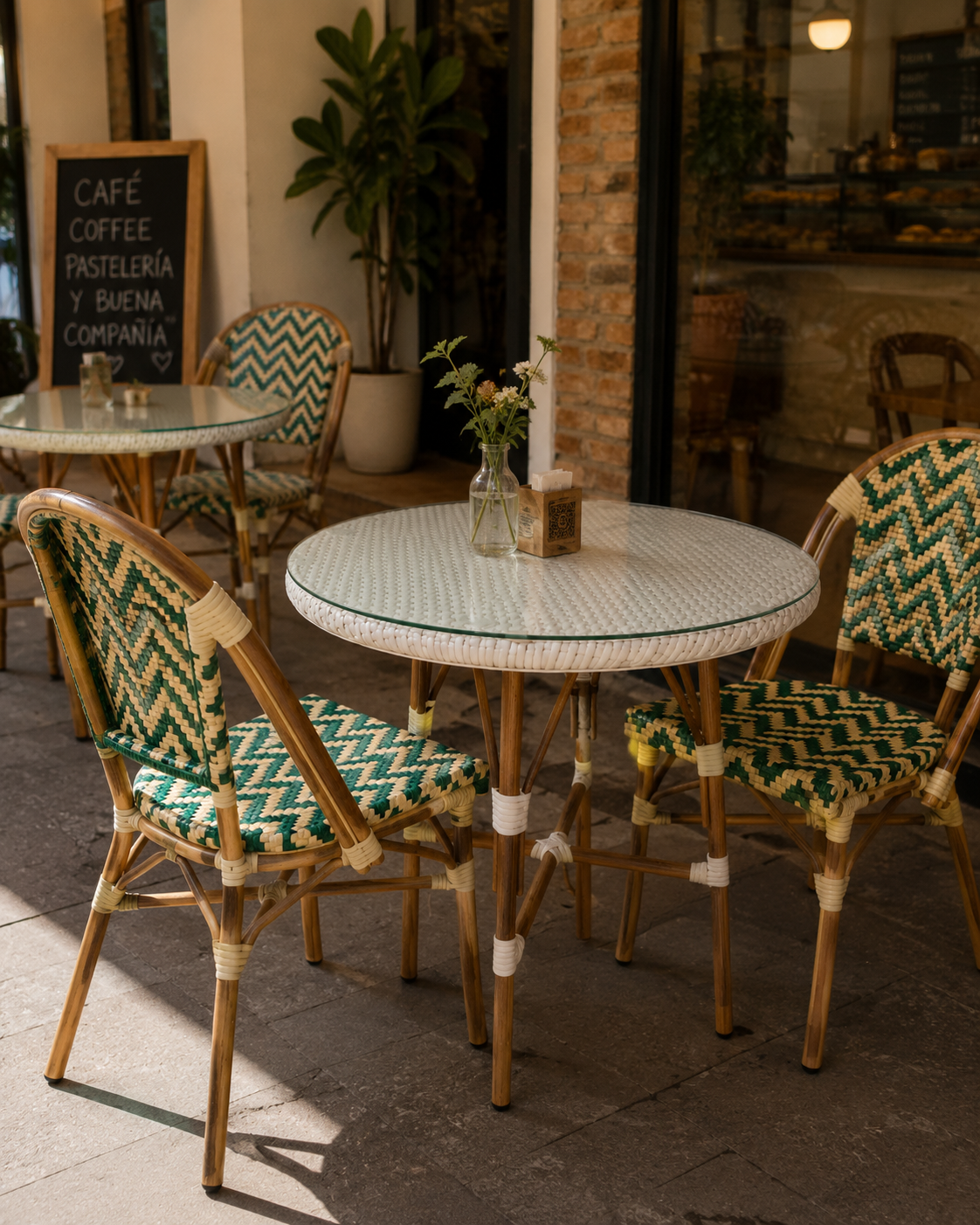 Silla Parisina para Cafetería o Restaurante Verde